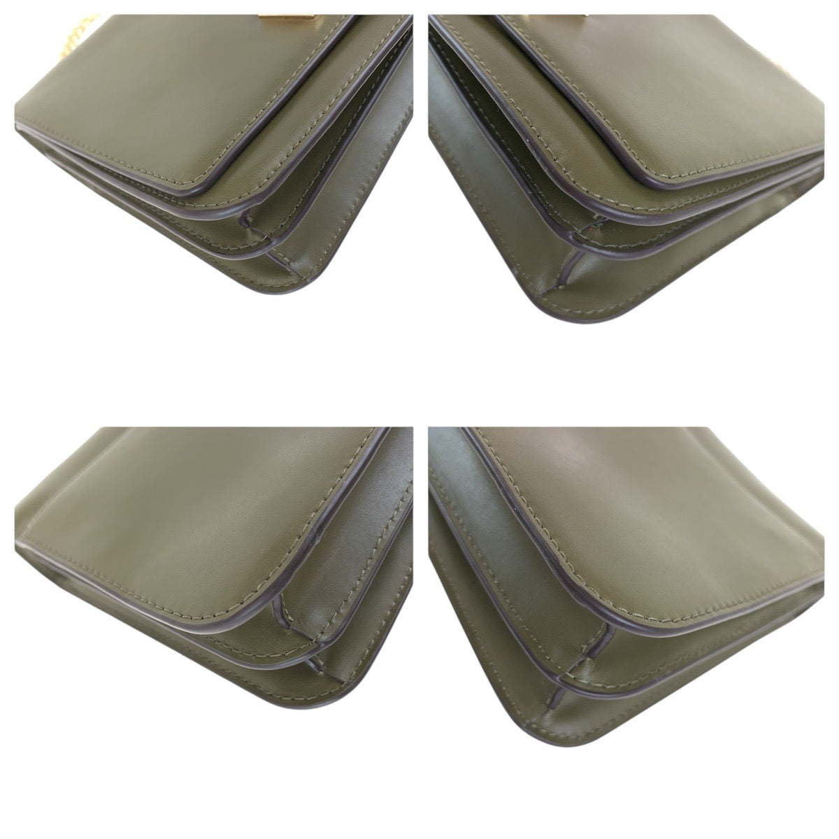 17859
Michael Kors マイケルコース カーキ ゴールド金具 レザー ショルダーバッグ ポシェット レディース SA18