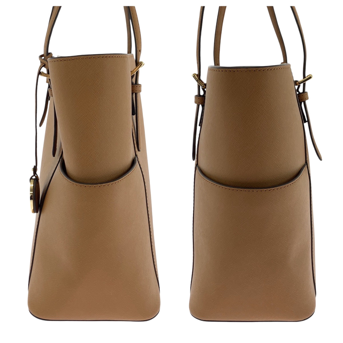 17860
Michael Kors マイケルコース ロゴ キャメル ゴールド金具 PVC トートバッグ ショルダーバッグ  レディース SA18