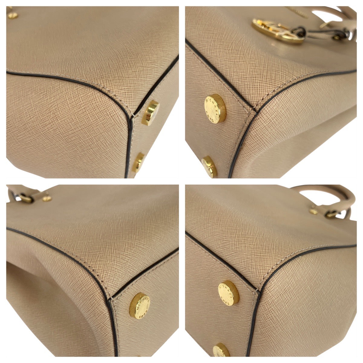 17862
Michael Kors マイケルコース サットン ベージュ ピンクベージュ ゴールド金具 レザー ハンドバッグ ショルダーバッグ 2way  レディース ABP19