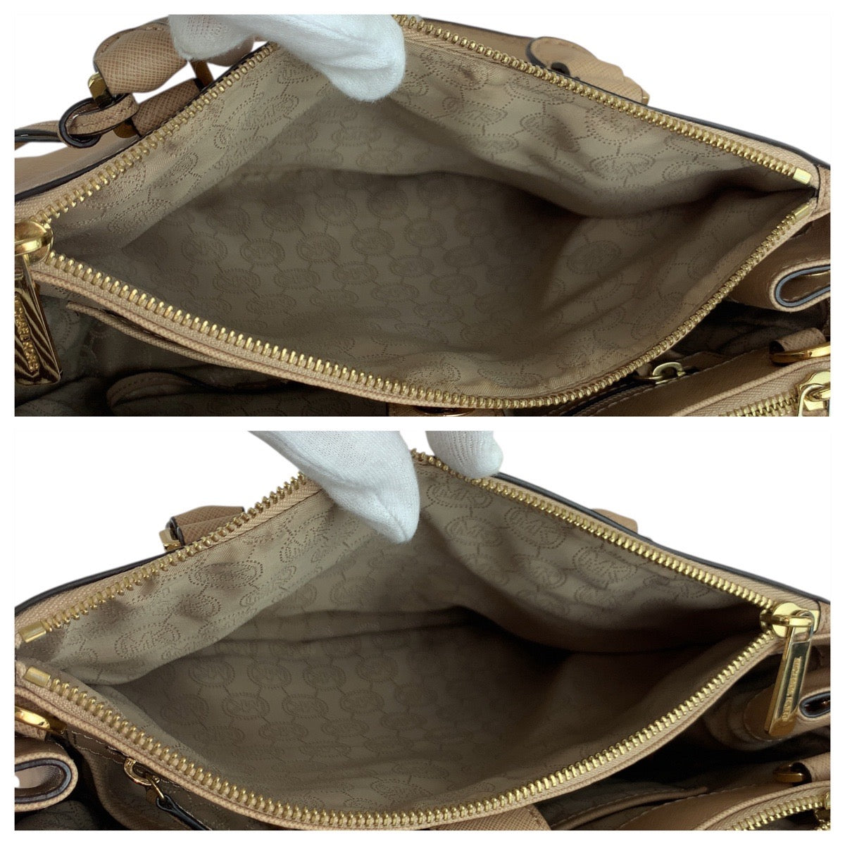 17862
Michael Kors マイケルコース サットン ベージュ ピンクベージュ ゴールド金具 レザー ハンドバッグ ショルダーバッグ 2way  レディース ABP19
