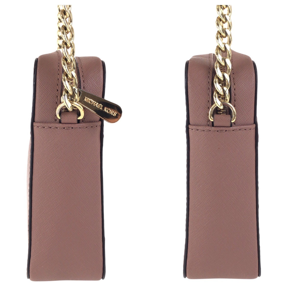 17865
Michael Kors マイケルコース ピンクブラウン ゴールド金具 PVC 斜め掛け ショルダーバッグ  レディース ABP18