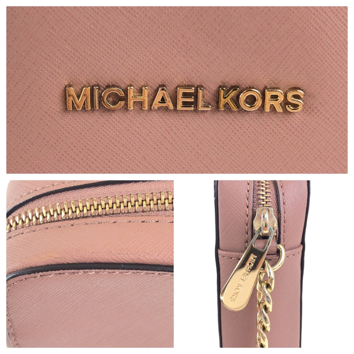 17865
Michael Kors マイケルコース ピンクブラウン ゴールド金具 PVC 斜め掛け ショルダーバッグ  レディース ABP18