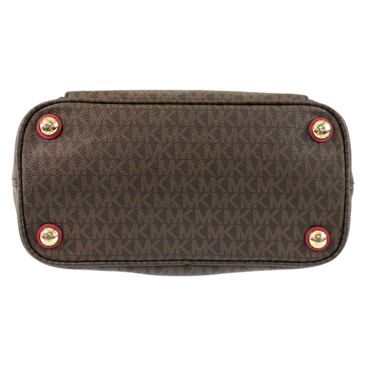 17866
Michael Kors マイケルコース ブラウン ピンク ゴールド金具 PVC / レザー トートバッグ ハンドバッグ  レディース ABP17
