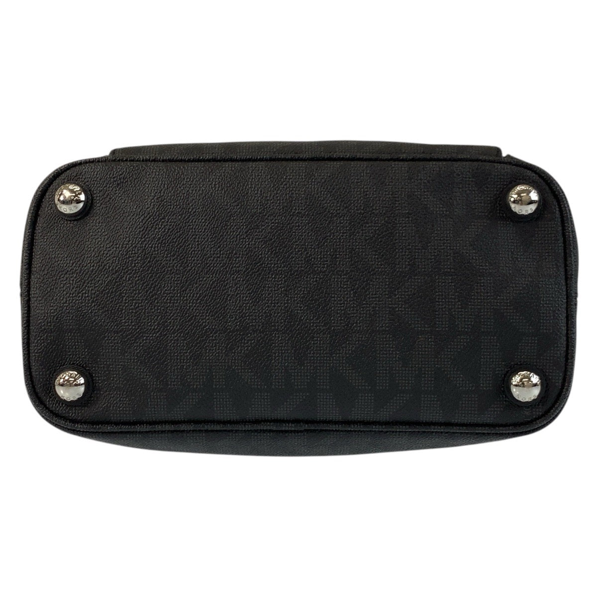17867
Michael Kors マイケルコース MKシグネチャー ブラック 黒 シルバー金具 PVC トートバッグ ショルダーバッグ  レディース A18