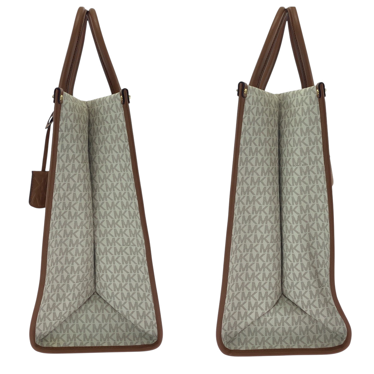 17868
Michael Kors マイケルコース ホワイト ブラウン  PVC ショルダーバッグ トートバッグ  レディース A