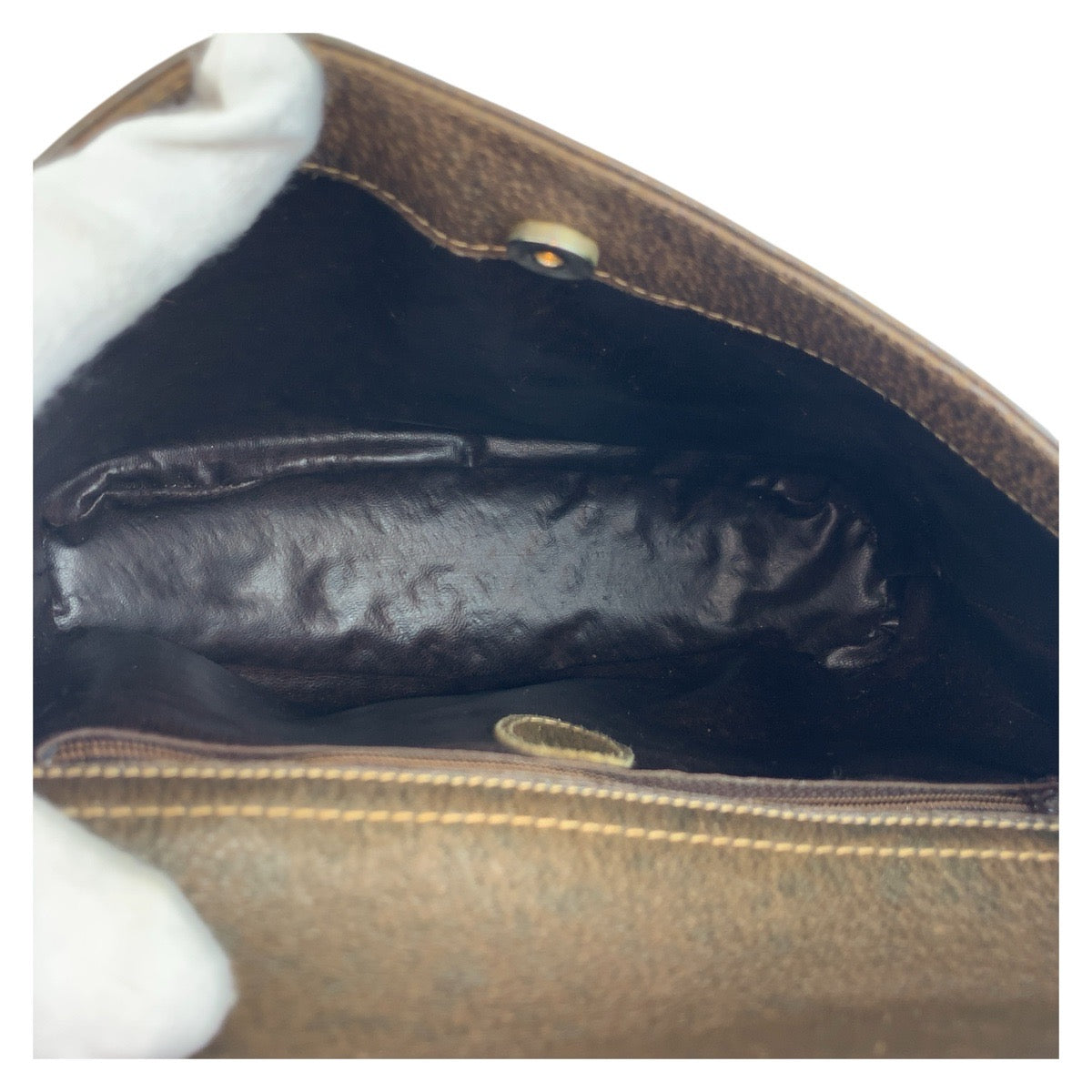 17874
GUCCI グッチ ヴィンテージ シェリーライン オールドグッチ ベージュ ブラウン ゴールド金具 GGスプリームキャンバス / レザー ショルダーバッグ ポシェット  レディース AB46