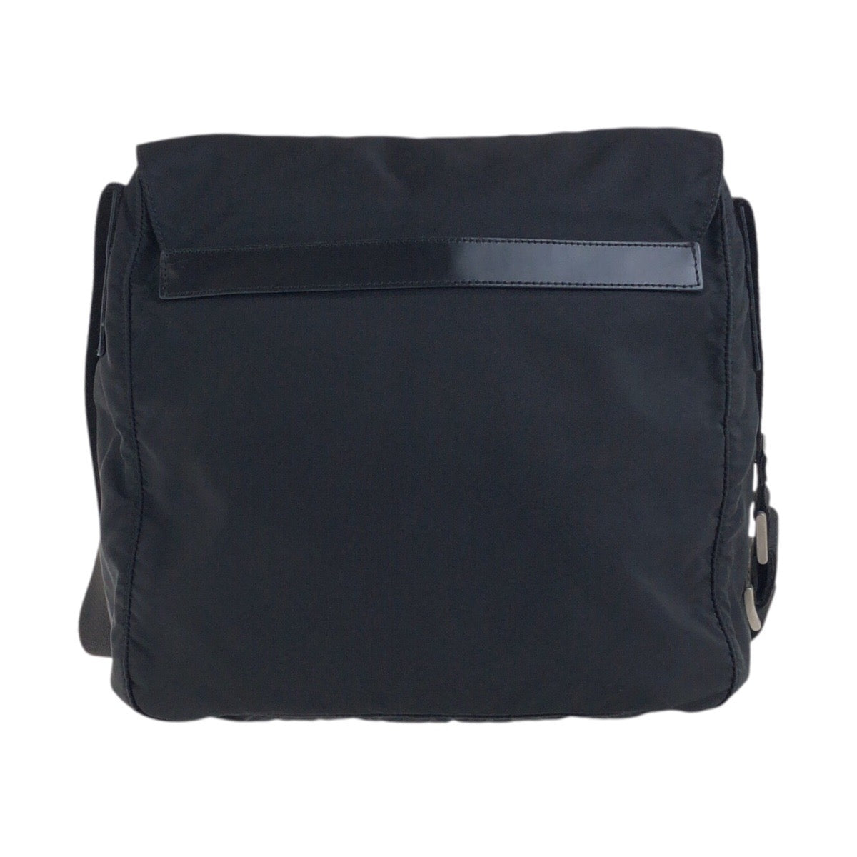 17877
PRADA プラダ テスート 三角ロゴプレート ブラック 黒 シルバー金具 ナイロン / レザー ショルダーバッグ ポシェット  レディース ABP