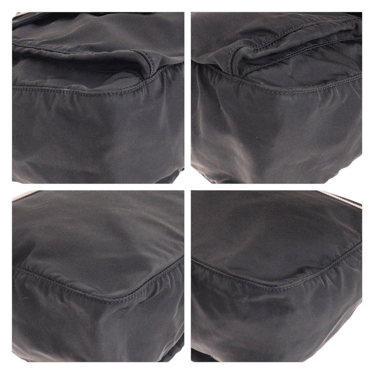 17877
PRADA プラダ テスート 三角ロゴプレート ブラック 黒 シルバー金具 ナイロン / レザー ショルダーバッグ ポシェット  レディース ABP