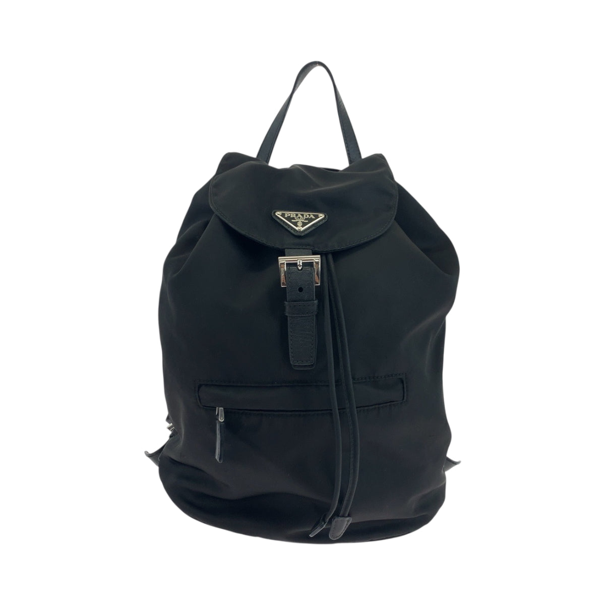 17878
PRADA プラダ テスート 三角ロゴプレート ブラック 黒 シルバー金具 ナイロン 1BZ032 リュックサック バックパック  レディース ABP40