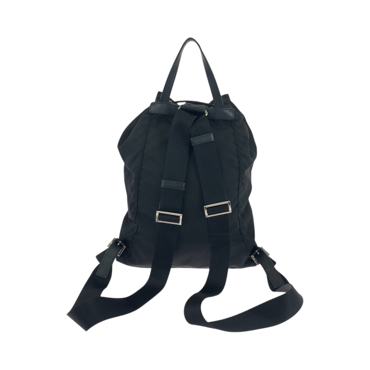 17878
PRADA プラダ テスート 三角ロゴプレート ブラック 黒 シルバー金具 ナイロン 1BZ032 リュックサック バックパック  レディース ABP40