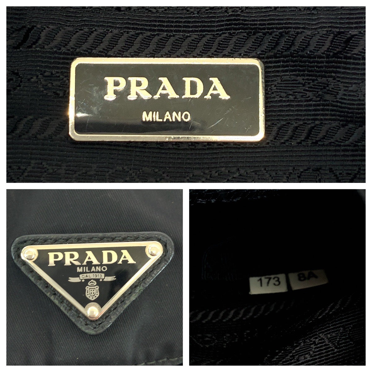 17878
PRADA プラダ テスート 三角ロゴプレート ブラック 黒 シルバー金具 ナイロン 1BZ032 リュックサック バックパック  レディース ABP40