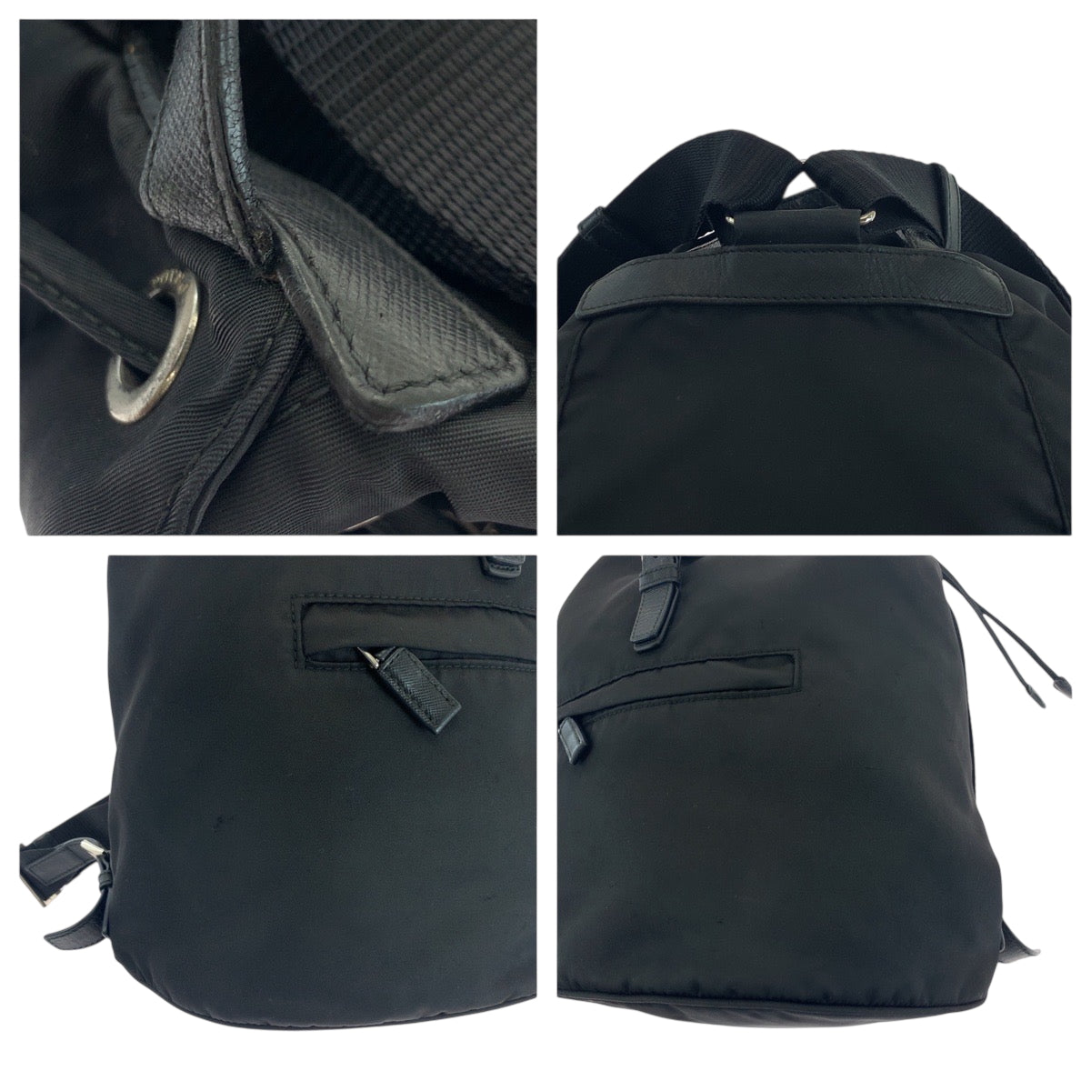 17878
PRADA プラダ テスート 三角ロゴプレート ブラック 黒 シルバー金具 ナイロン 1BZ032 リュックサック バックパック  レディース ABP40