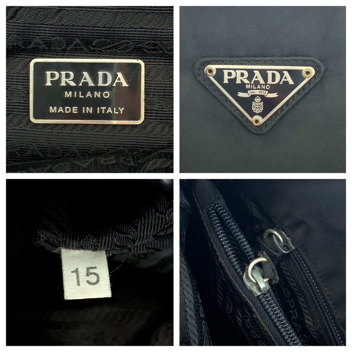 17881
PRADA プラダ テスート 三角ロゴプレート ブラック 黒 シルバー金具 ナイロン トートバッグ ショルダーバッグ レディース ABP39