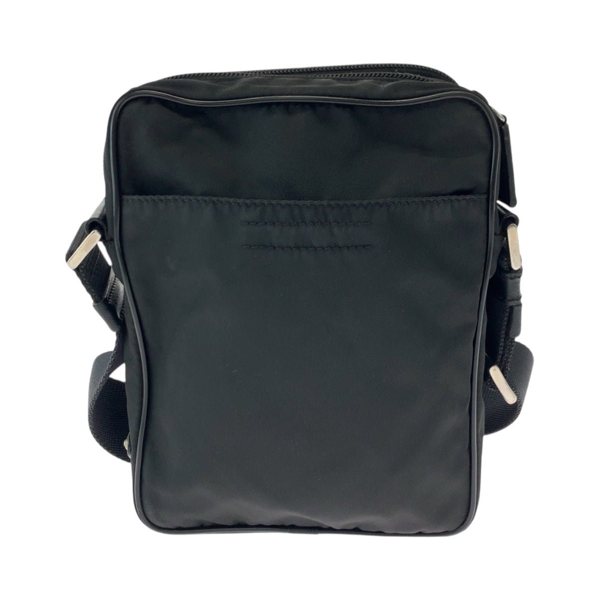17884
PRADA プラダ テスート 三角ロゴプレート ブラック 黒 シルバー金具 ナイロン ショルダーバッグ ポシェット  レディース ABP40