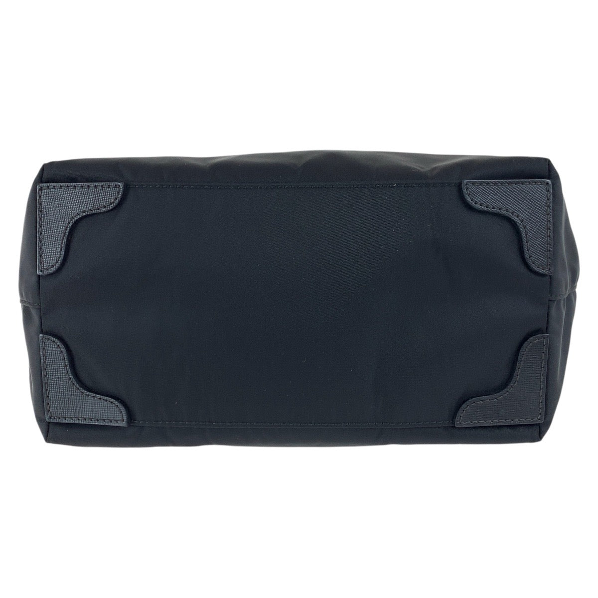 17885
PRADA プラダ テスート サフィアーノ 三角ロゴプレート ブラック 黒 シルバー金具 ナイロン / レザー トートバッグ ハンドバッグ  レディース ABP40