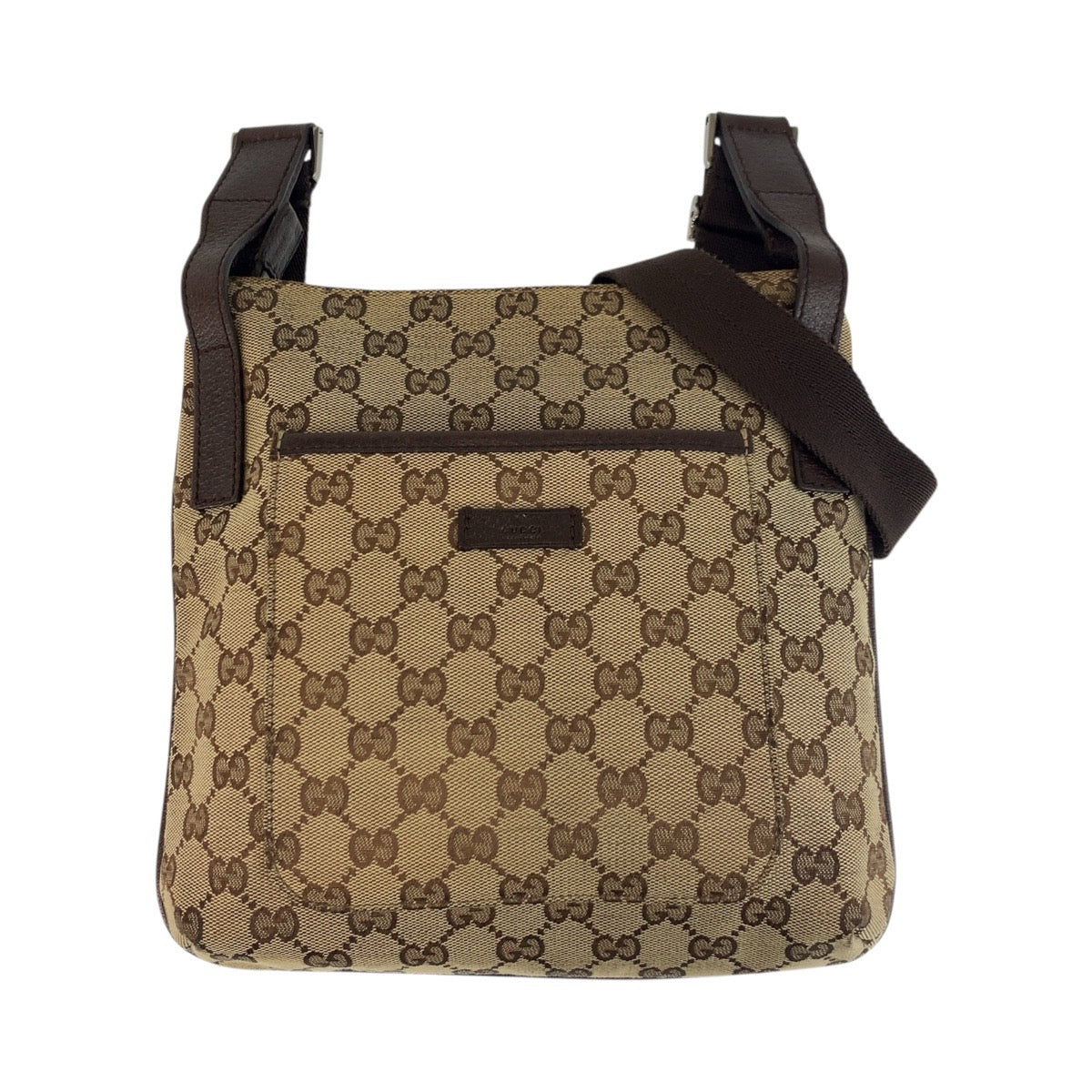 17886
GUCCI Beige Brown GG Canvas 122793 Shoulder Bag Pochette Women's ABP38