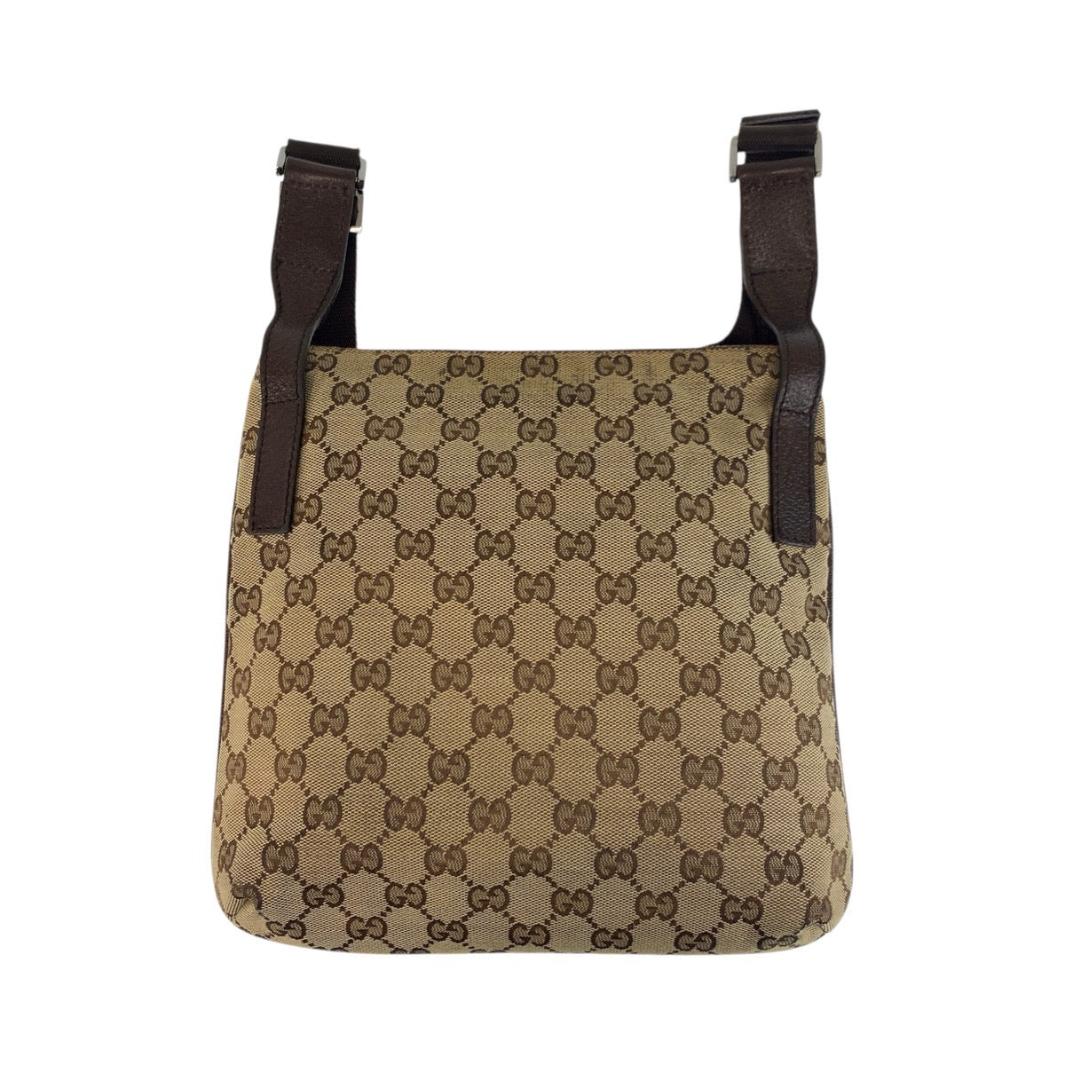 17886
GUCCI Beige Brown GG Canvas 122793 Shoulder Bag Pochette Women's ABP38