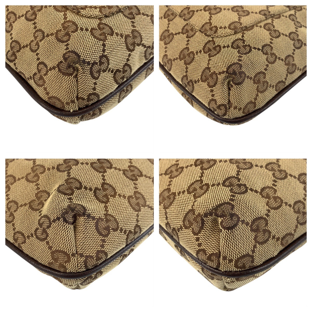 17886
GUCCI Beige Brown GG Canvas 122793 Shoulder Bag Pochette Women's ABP38