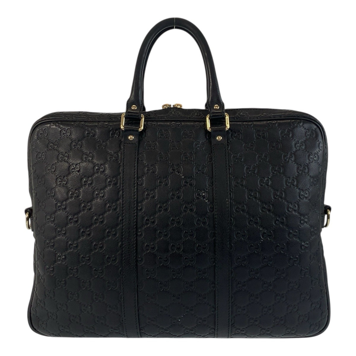 17888
GUCCI グッチ グッチシマ ブラック 黒 ゴールド金具 レザー 201480 ブリーフケース ビジネスバッグ  メンズ ABP55