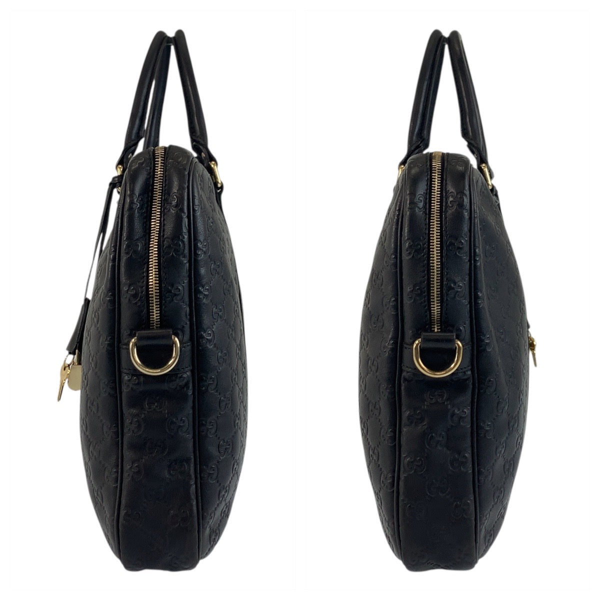 17888
GUCCI グッチ グッチシマ ブラック 黒 ゴールド金具 レザー 201480 ブリーフケース ビジネスバッグ  メンズ ABP55