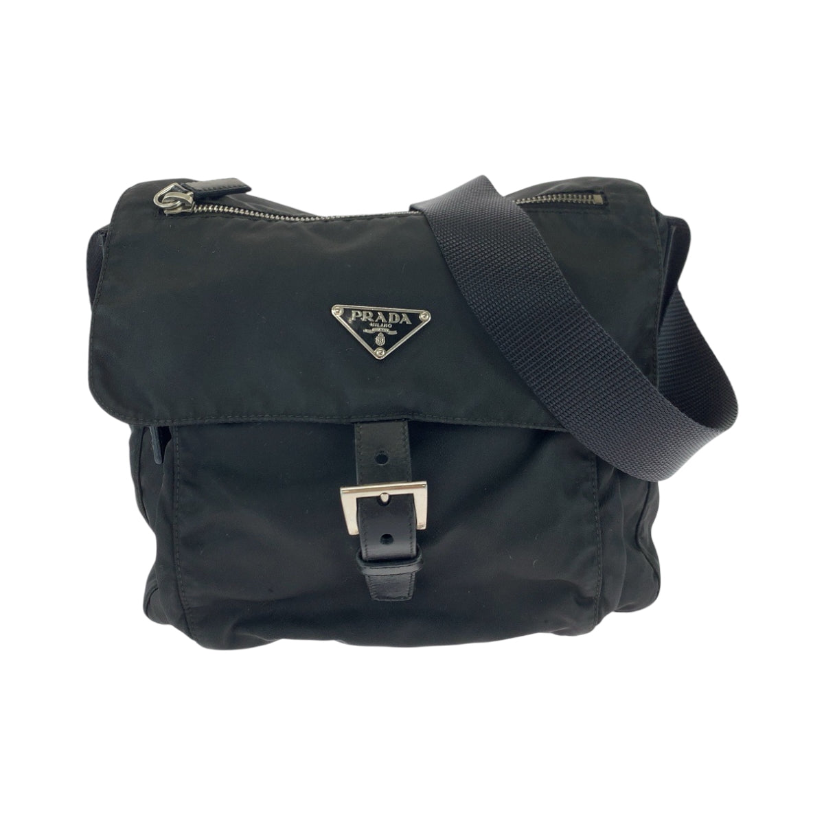 17889
PRADA プラダ テスート 三角ロゴプレート ブラック 黒 シルバー金具 ナイロン BT8994 ショルダーバッグ ポシェット  レディース ABP40