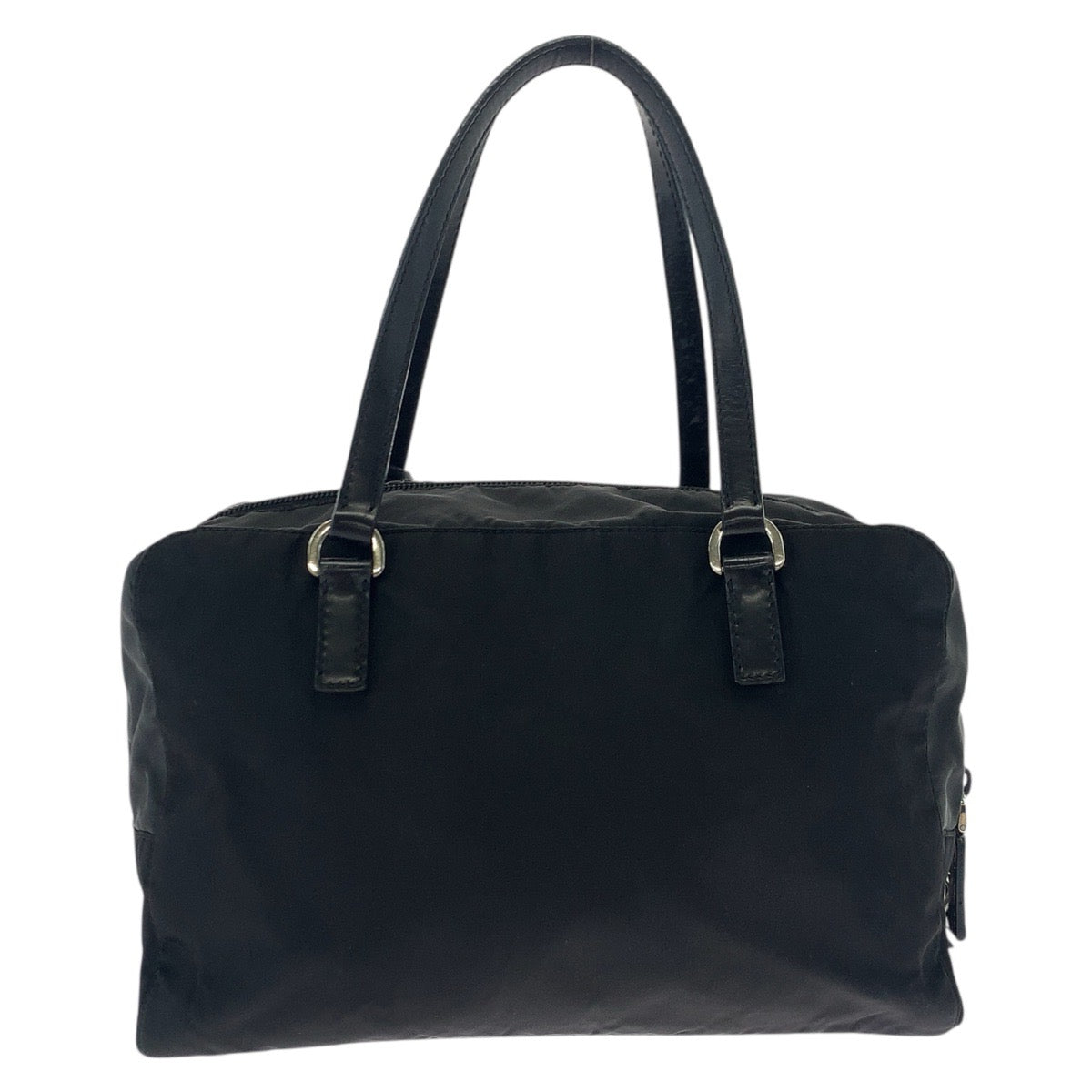 17890
PRADA プラダ テスート イヴニングベア ビジュー ブラック 黒 シルバー金具 ナイロン / レザー ハンドバッグ トートバッグ ショルダーバッグ  レディース AB