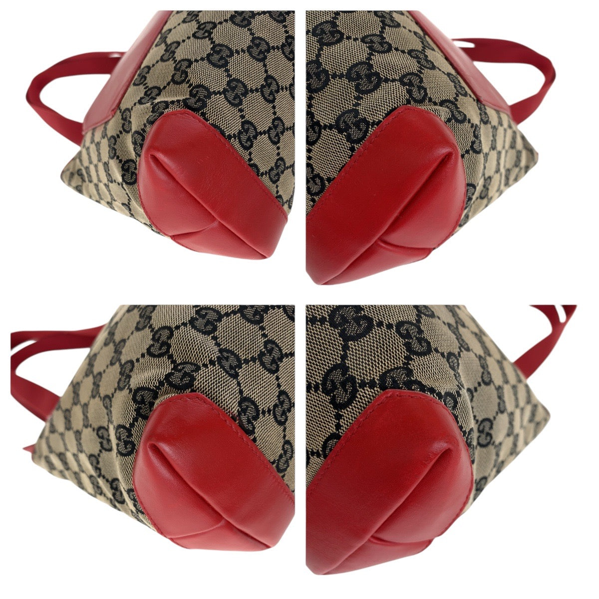 17891
GUCCI グッチ レッド シルバー金具 GGキャンバス / レザー 019 0402 トートバッグ ショルダーバッグ  レディース ABP40