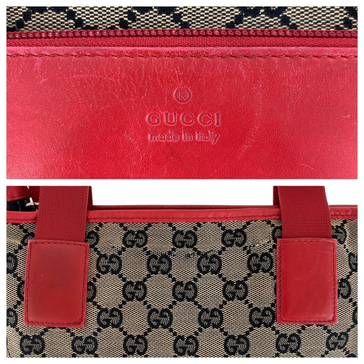 17891
GUCCI グッチ レッド シルバー金具 GGキャンバス / レザー 019 0402 トートバッグ ショルダーバッグ  レディース ABP40