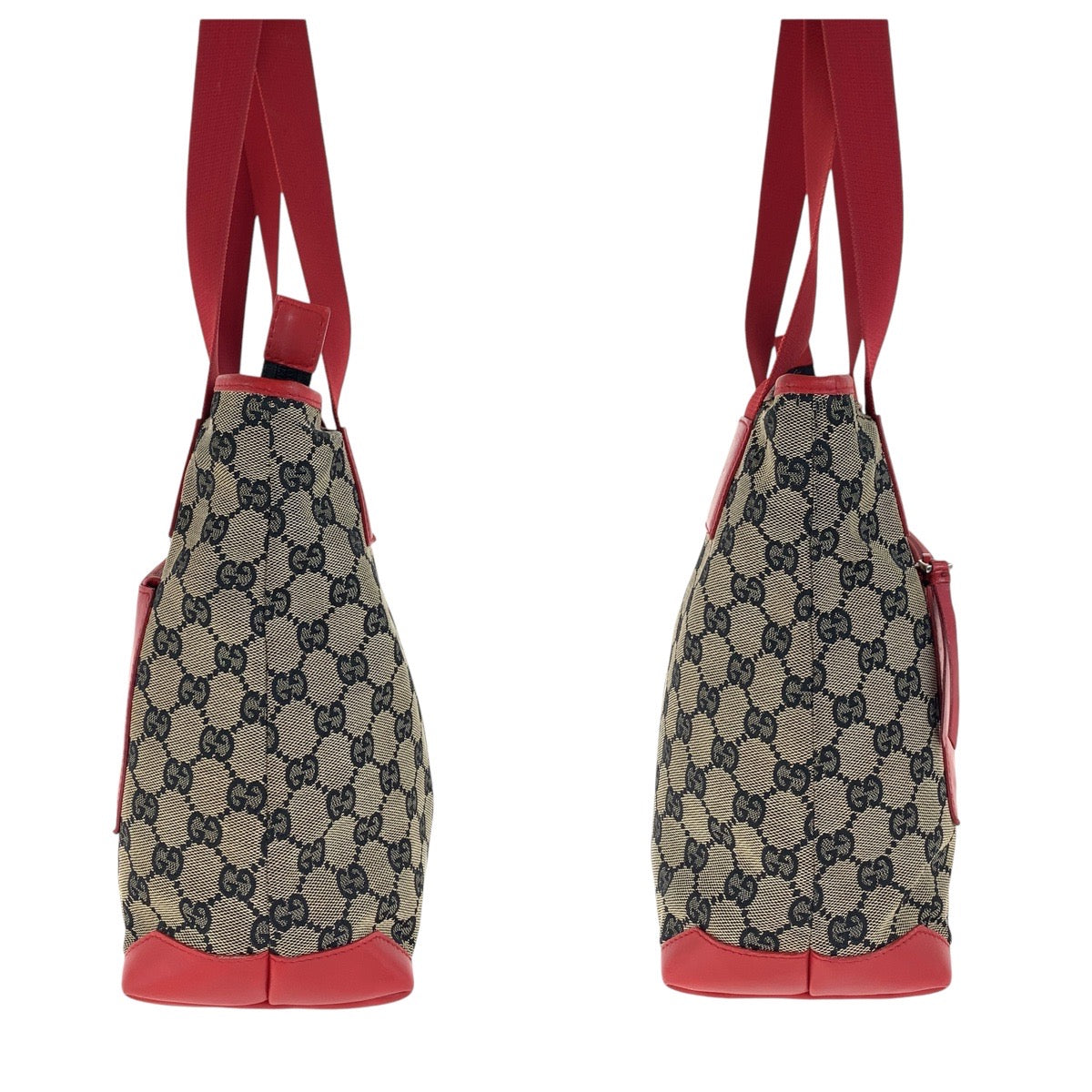 17891
GUCCI グッチ レッド シルバー金具 GGキャンバス / レザー 019 0402 トートバッグ ショルダーバッグ  レディース ABP40
