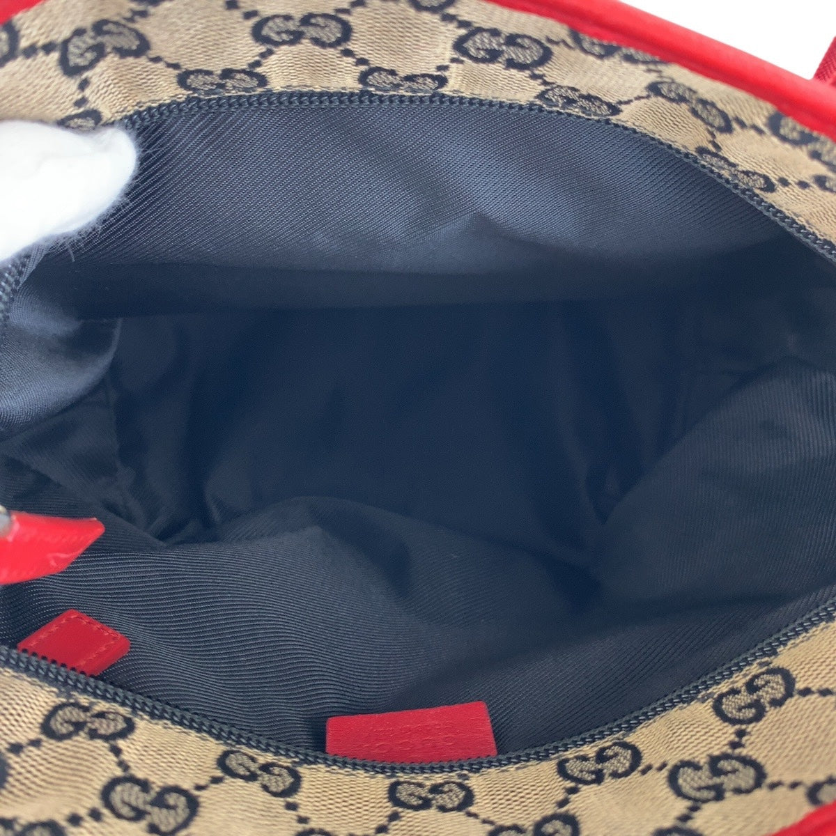 17891
GUCCI グッチ レッド シルバー金具 GGキャンバス / レザー 019 0402 トートバッグ ショルダーバッグ  レディース ABP40