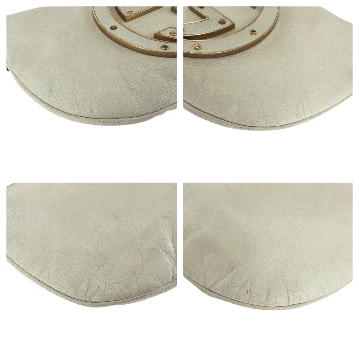 17892
GUCCI グッチ ソーホー インターロッキング ホワイト ゴールド金具 レザー 121552 ホーボー ショルダーバッグ 肩掛け  レディース AB52