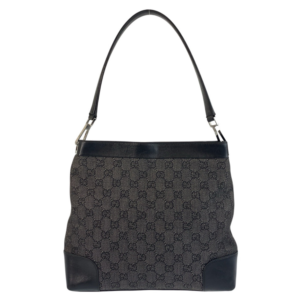 17895
GUCCI グッチ ブラック 黒 シルバー金具 GGキャンバス / レザー 143745 ショルダーバッグ レディース ABP35