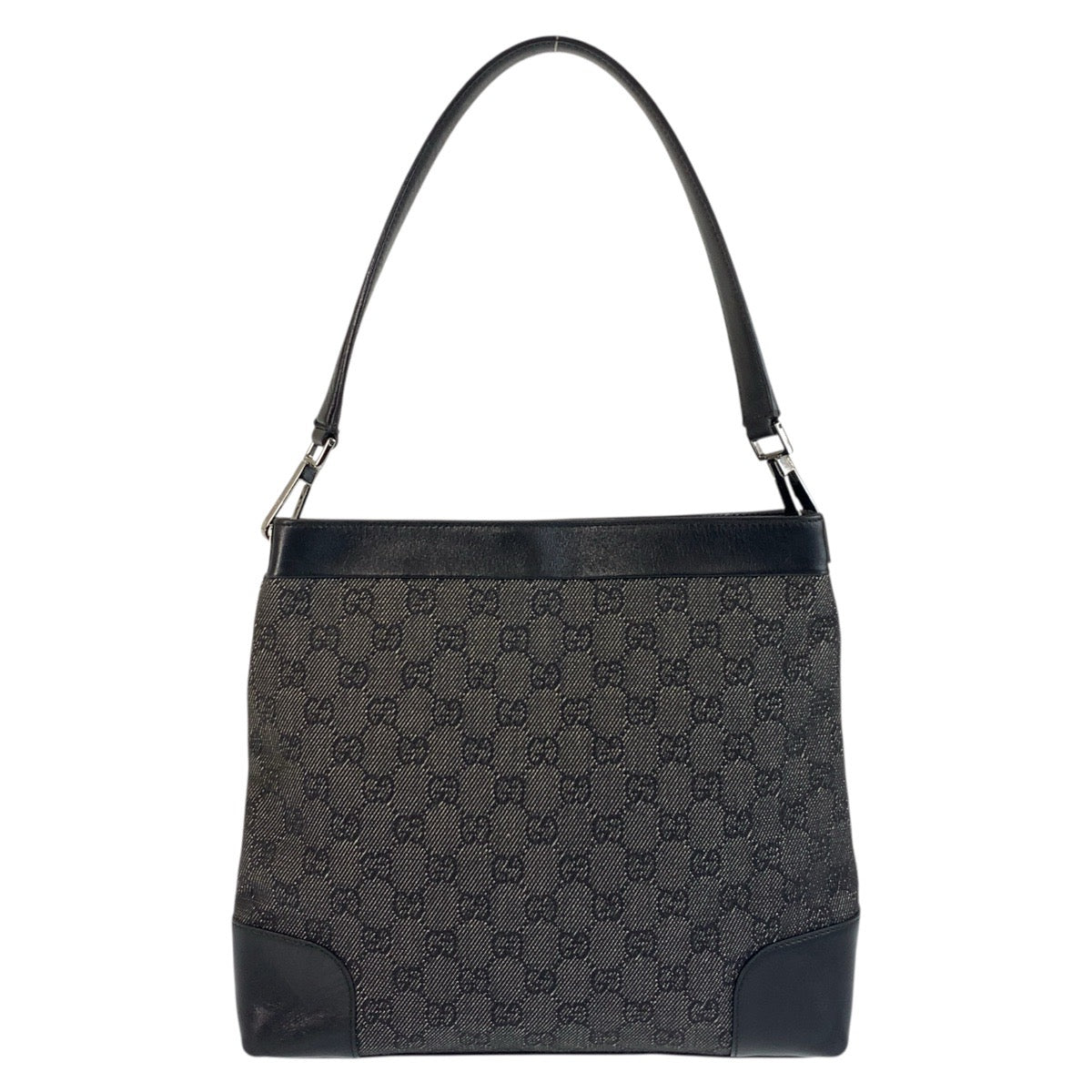 17895
GUCCI グッチ ブラック 黒 シルバー金具 GGキャンバス / レザー 143745 ショルダーバッグ レディース ABP35