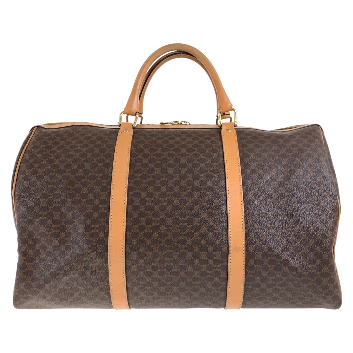 17896
CELINE セリーヌ ヴィンテージ マカダム ブラウン ゴールド金具 PVC / レザー ボストンバッグ 男女兼用  レディース AB32