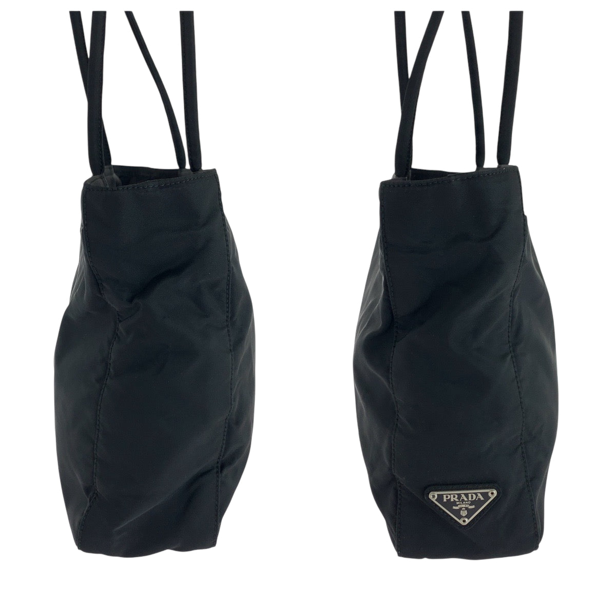 17899
PRADA プラダ テスート 三角ロゴプレート ブラック 黒 シルバー金具 ナイロン トートバッグ ショルダーバッグ  レディース AB33