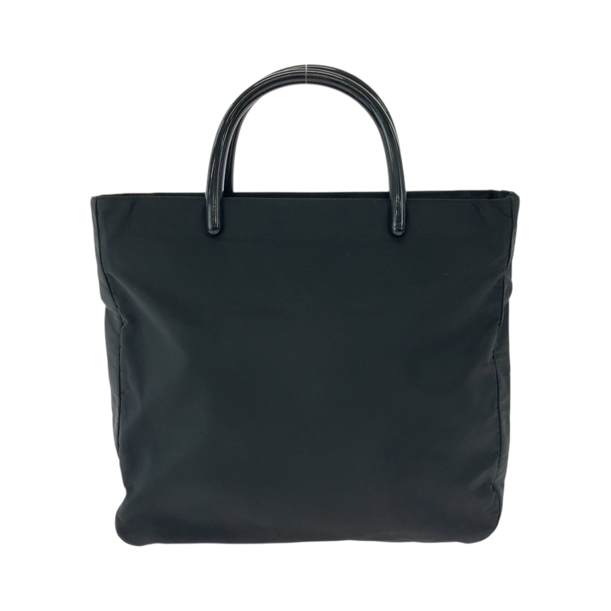 17902
PRADA Tessuto Triangle Logo Plate Black Silver Hardware Nylon Tote Bag Handbag Ladies ABP25