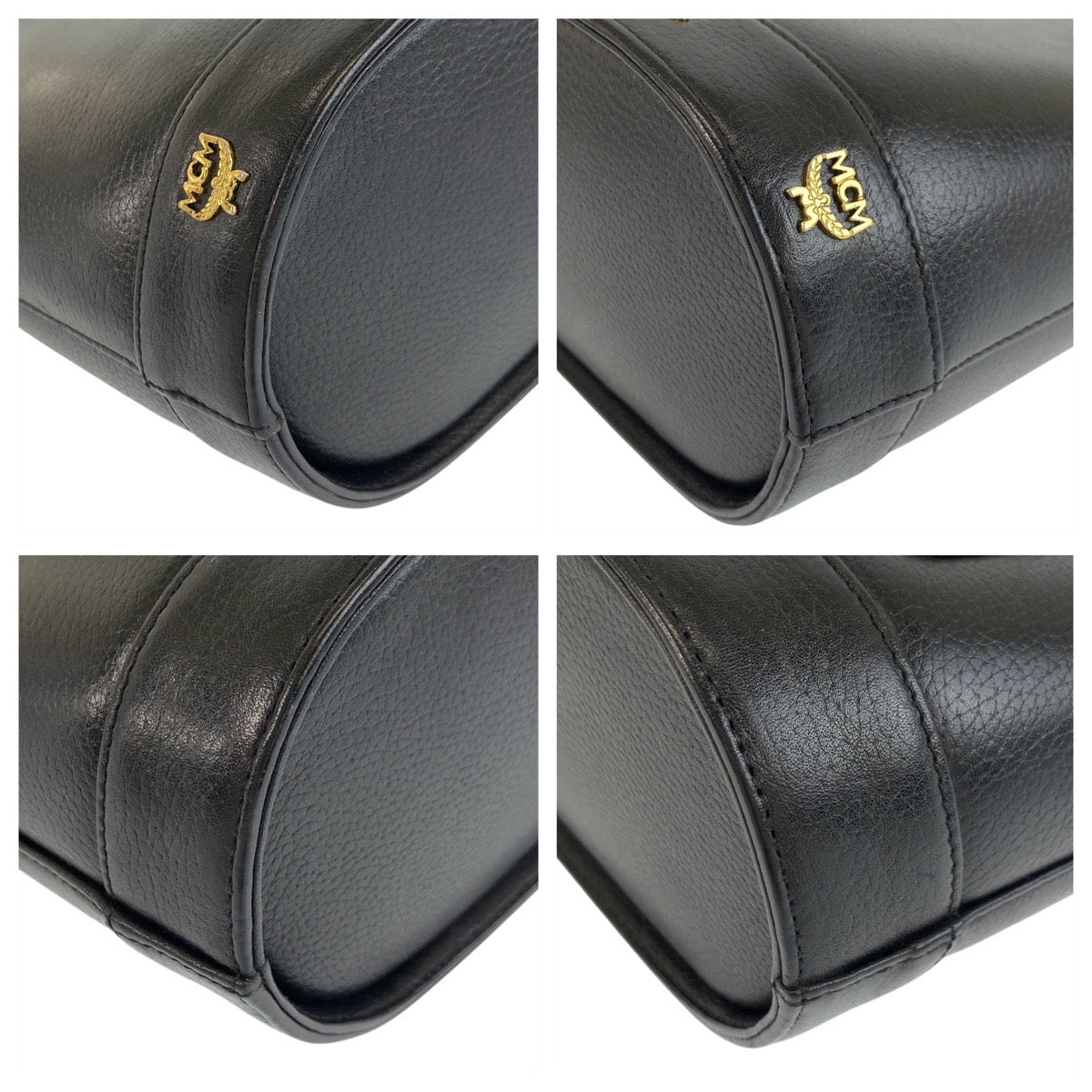 17905
MCM エム シー エム ブラック 黒 ゴールド金具 レザー ハンドバッグ  レディース ABP21