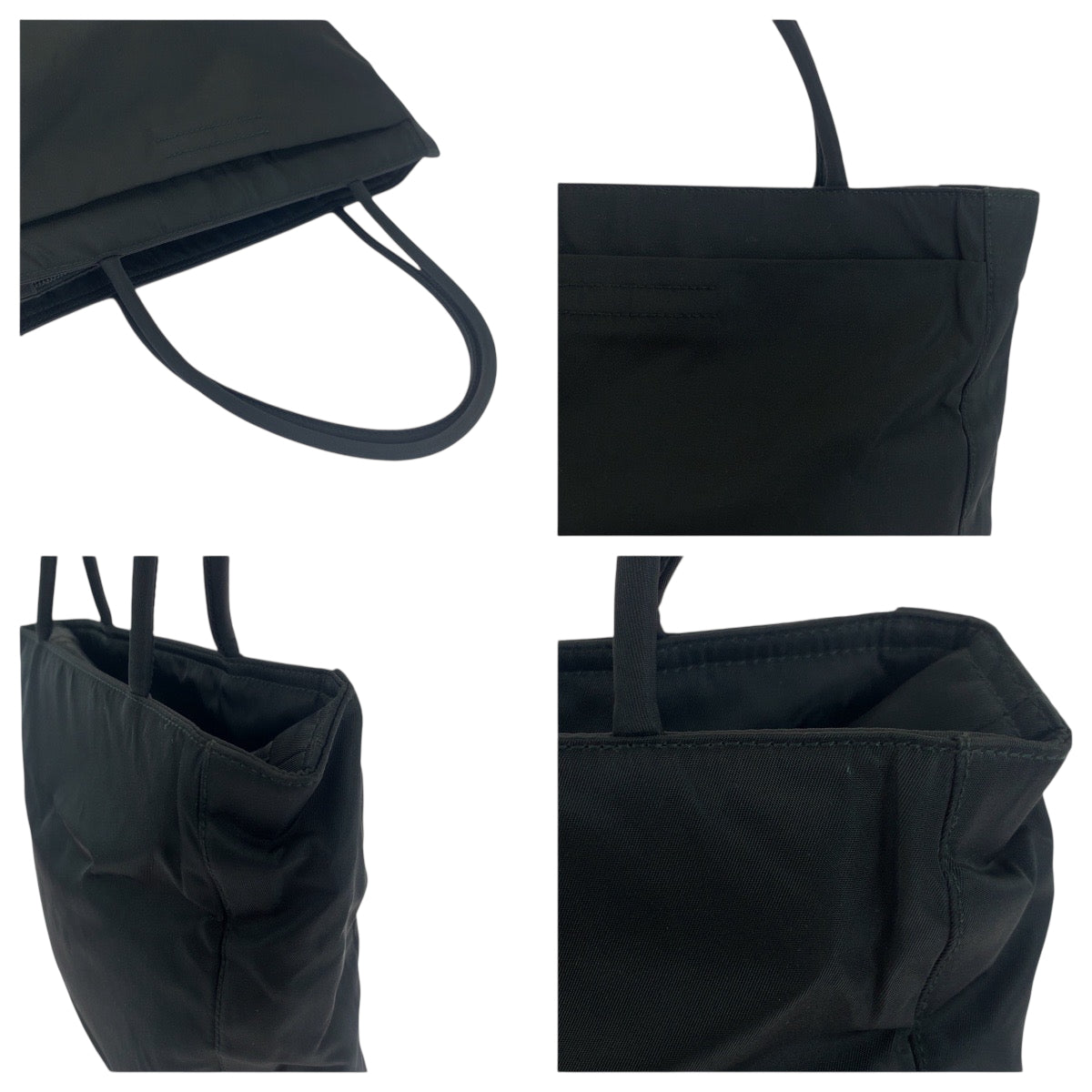 17908
PRADA プラダ テスート 三角ロゴプレート ブラック 黒 シルバー金具 ナイロン B8489 トートバッグ ハンドバッグ  レディース ABP30