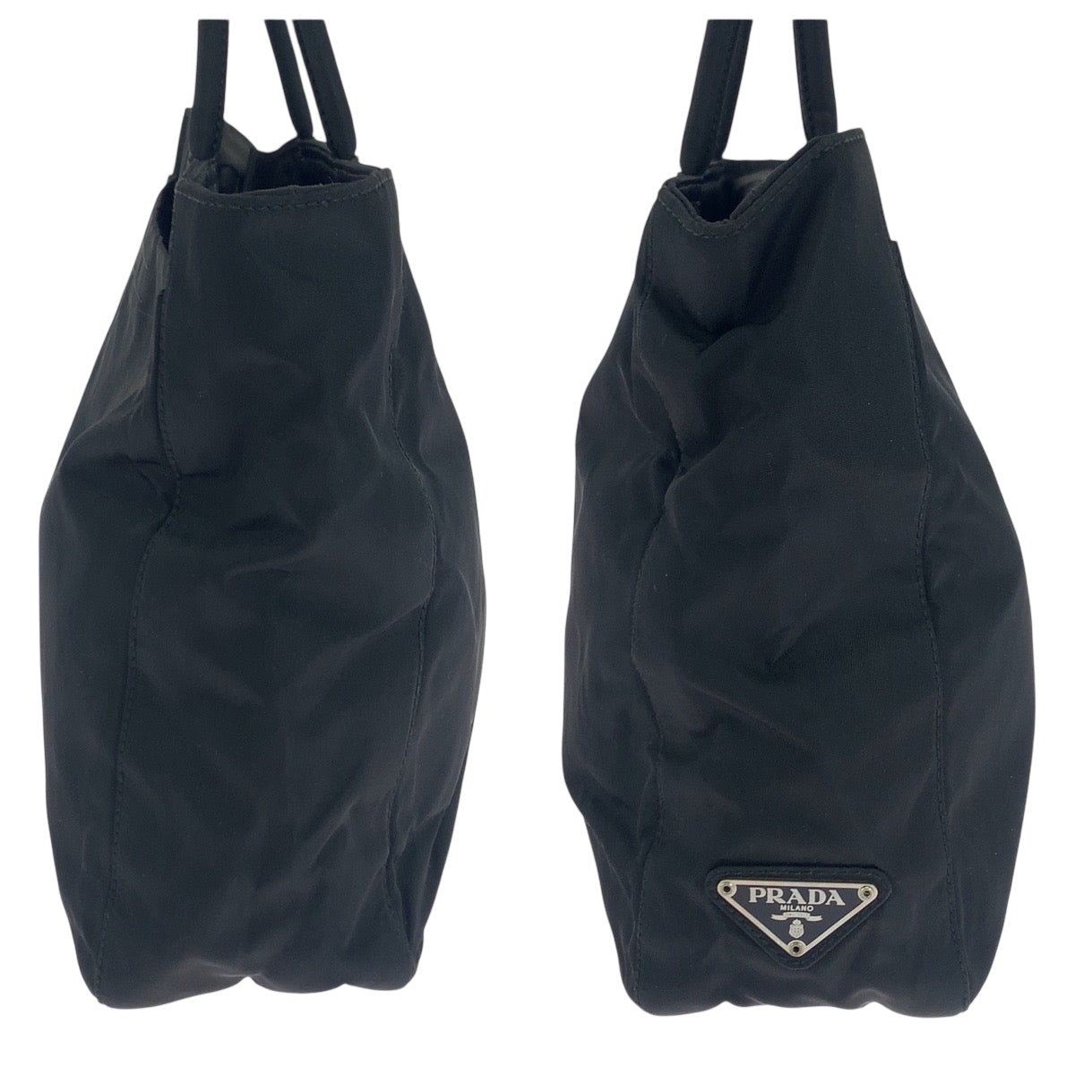 17908
PRADA プラダ テスート 三角ロゴプレート ブラック 黒 シルバー金具 ナイロン B8489 トートバッグ ハンドバッグ  レディース ABP30