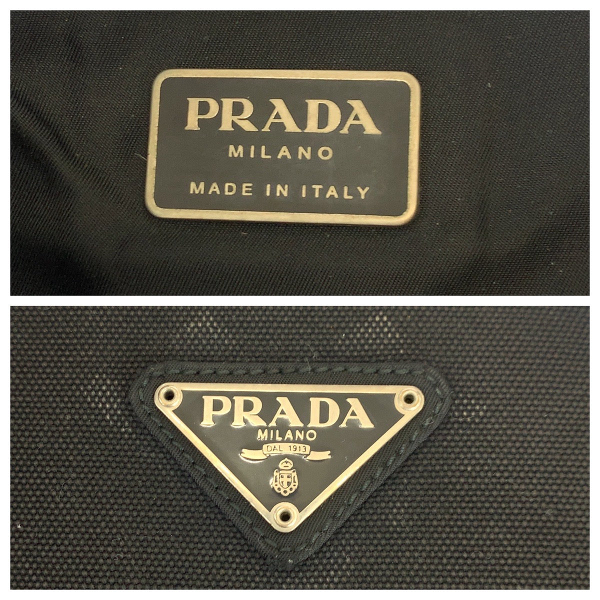 17909
PRADA プラダ テスート 三角ロゴプレート ブラック 黒 シルバー金具 ナイロン VZ135973 リュックサック バックパック  メンズ ABP42