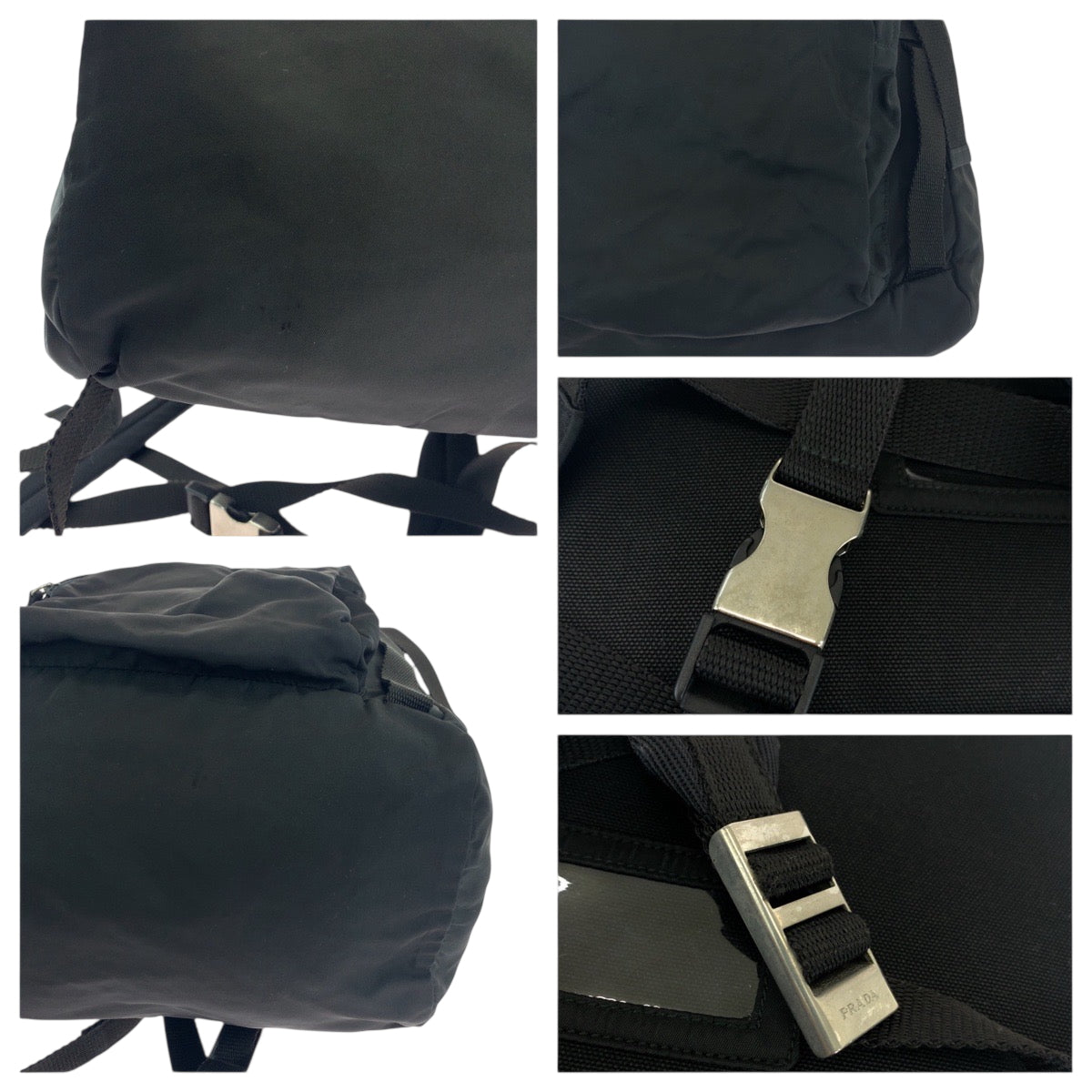 17909
PRADA プラダ テスート 三角ロゴプレート ブラック 黒 シルバー金具 ナイロン VZ135973 リュックサック バックパック  メンズ ABP42