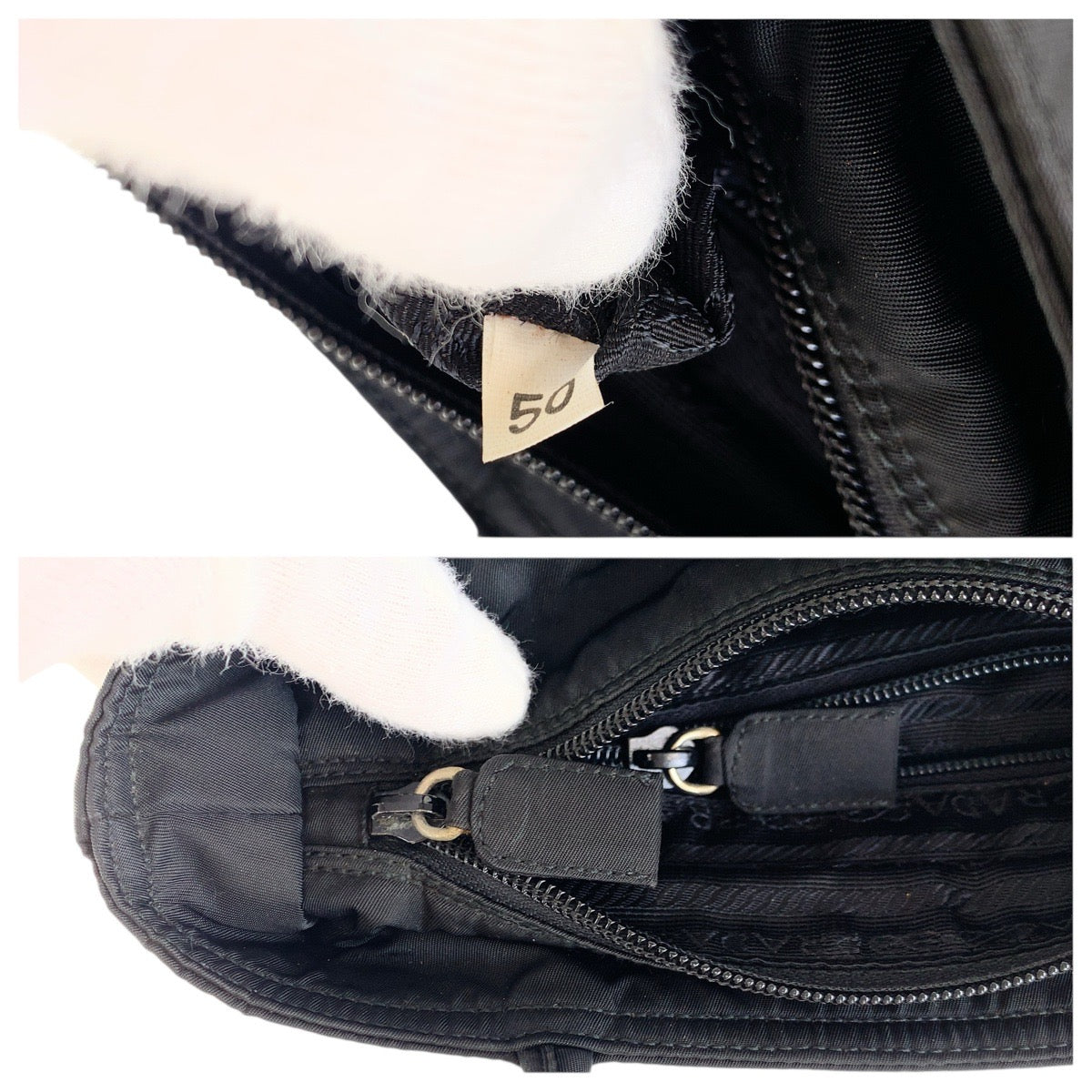 17910
PRADA プラダ テスート 三角ロゴプレート ブラック 黒 シルバー金具 ナイロン トートバッグ ハンドバッグ  レディース ABP40