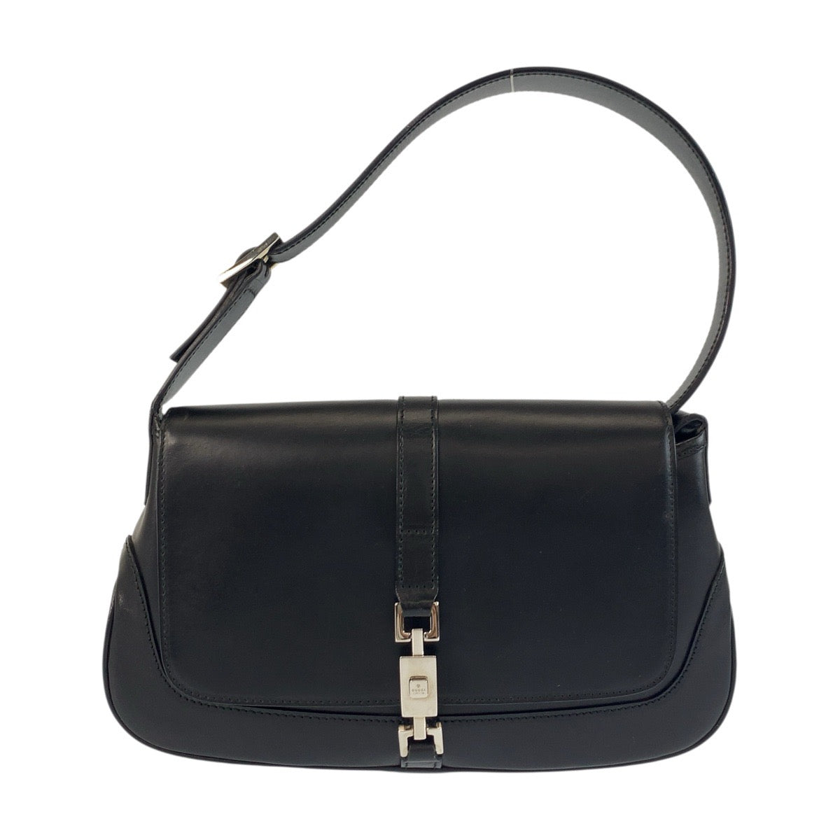 17911
GUCCI グッチ ジャッキー ブラック 黒 シルバー金具 レザー 001 3824 ショルダーバッグ  レディース