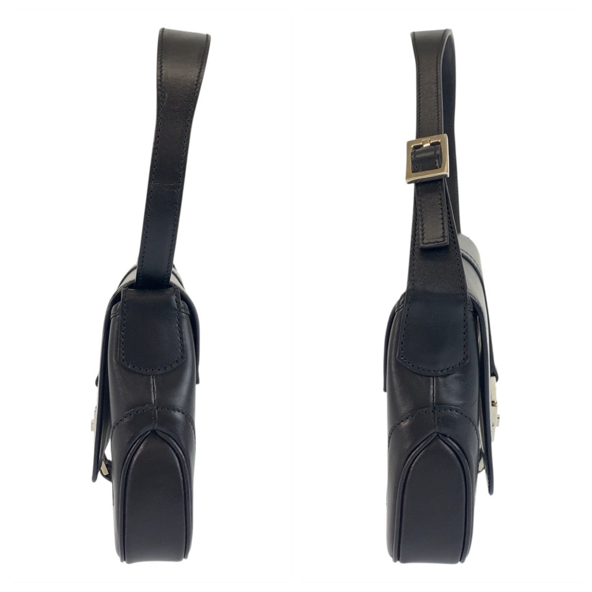17911
GUCCI グッチ ジャッキー ブラック 黒 シルバー金具 レザー 001 3824 ショルダーバッグ  レディース