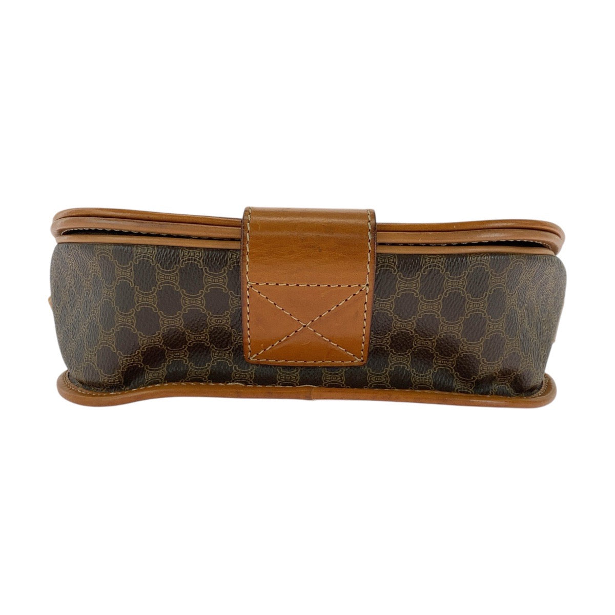 17912
CELINE セリーヌ ヴィンテージ マカダム サークルロゴ ブラウン ゴールド金具 PVC / レザー M10 ショルダーバッグ ポシェット  レディース ABP46