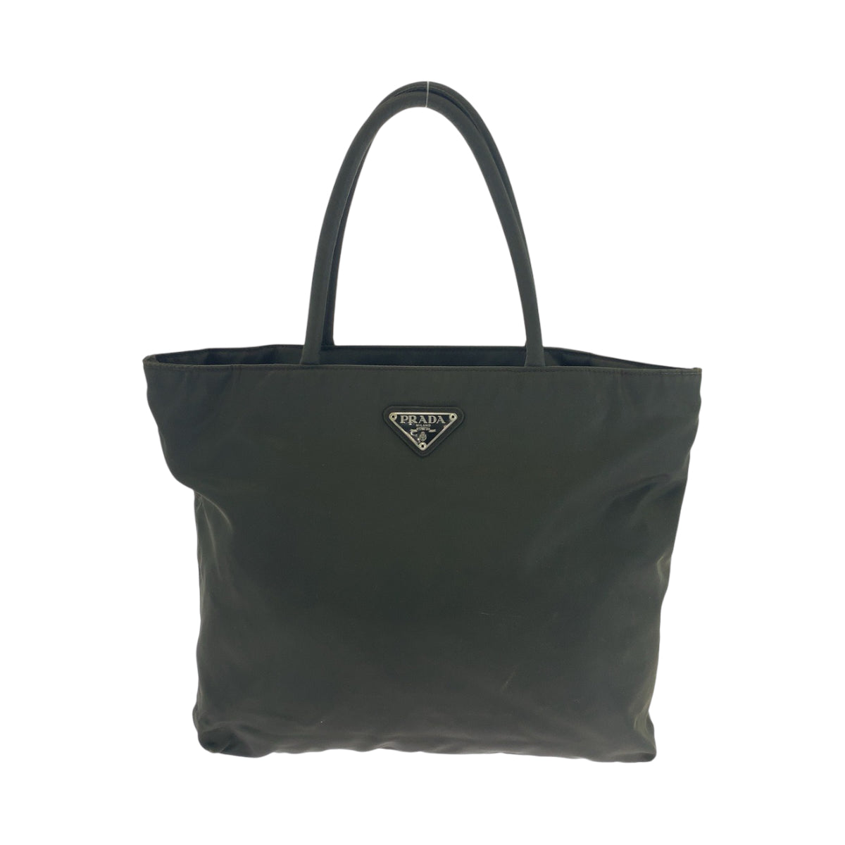 17913
PRADA プラダ テスート 三角ロゴプレート カーキ シルバー金具 ナイロン トートバッグ ショルダーバッグ  レディース AB16
