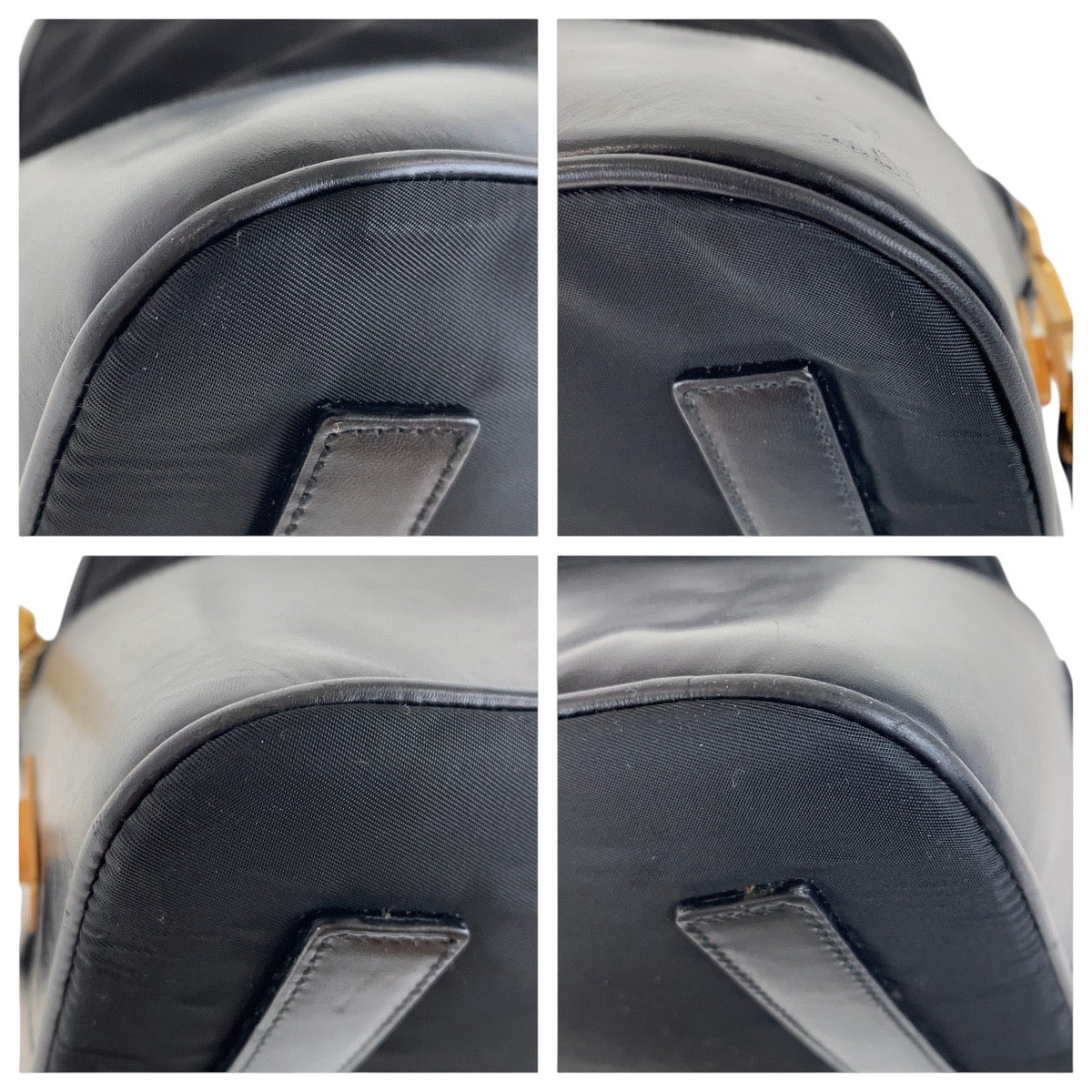 17918
PRADA プラダ テスート 三角ロゴプレート ブラック 黒 ゴールド金具 ナイロン / レザー ショルダーバッグ トートバッグ  レディース ABP42