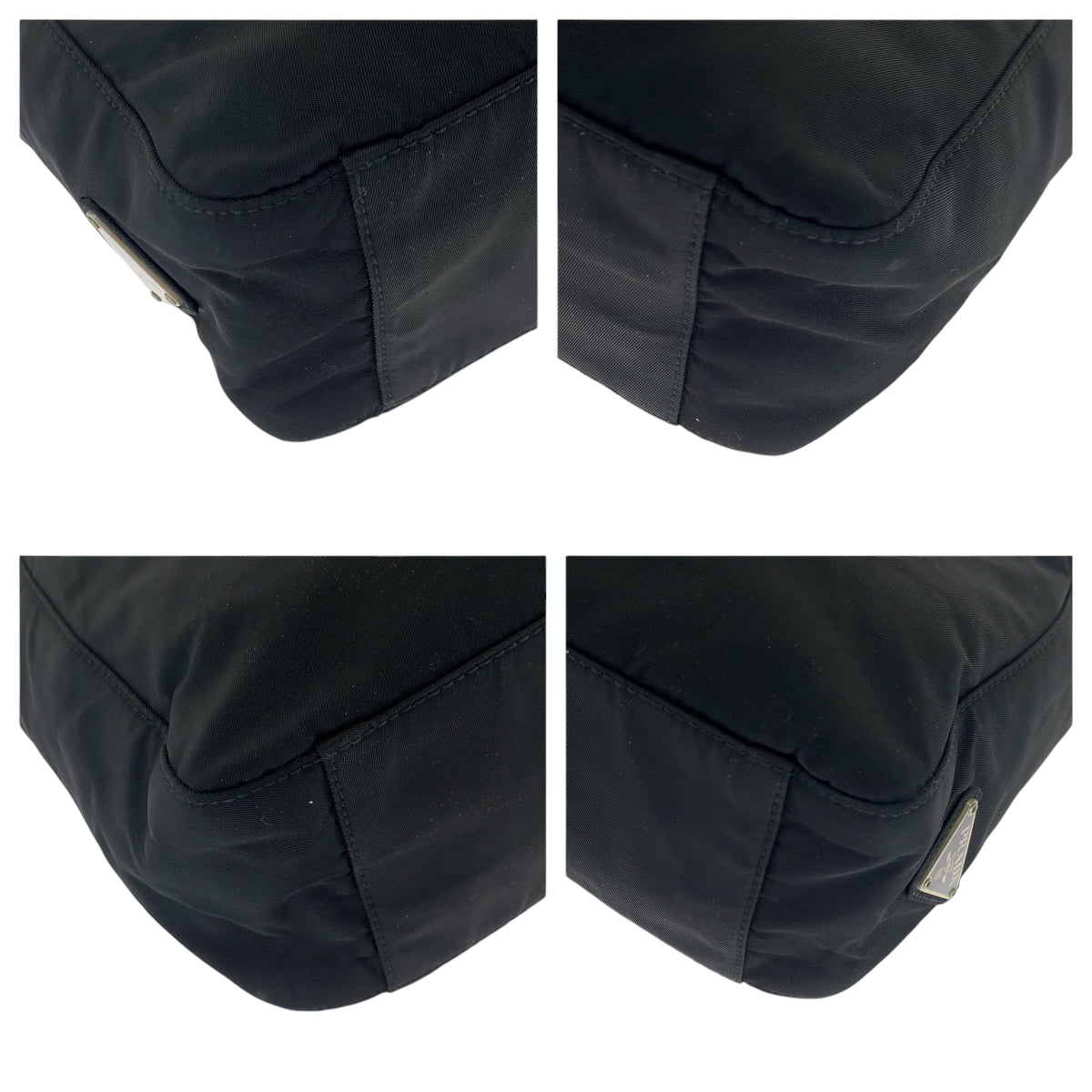 17920
PRADA プラダ テスート 三角ロゴプレート ブラック 黒 シルバー金具 ナイロン ハンドバッグ ショルダーバッグ  レディース ABP40