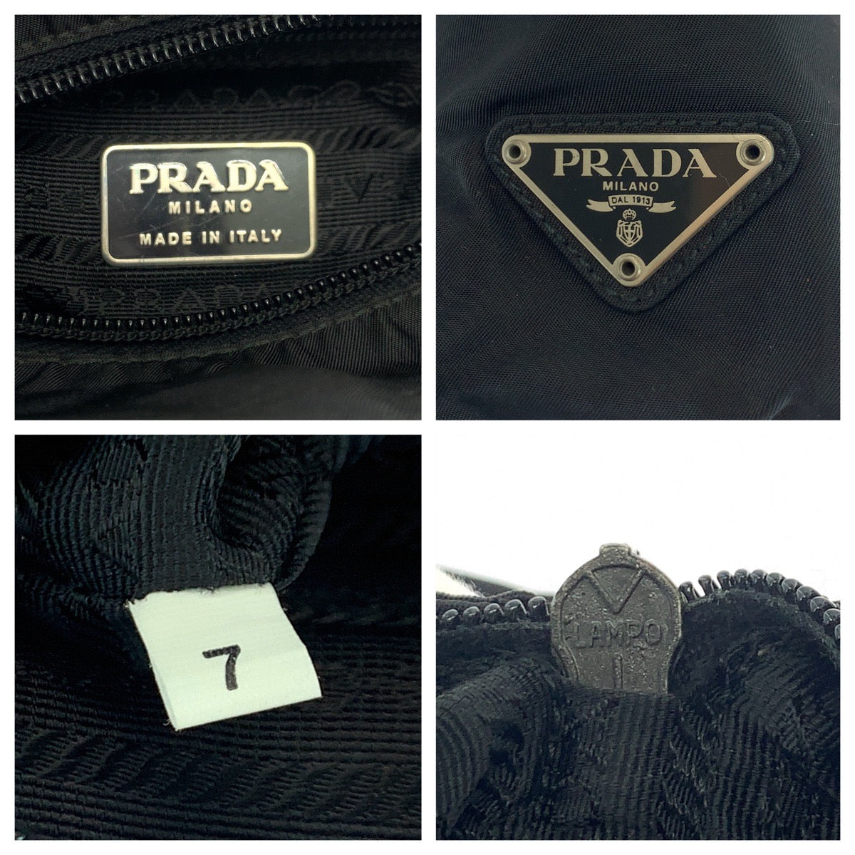 17920
PRADA プラダ テスート 三角ロゴプレート ブラック 黒 シルバー金具 ナイロン ハンドバッグ ショルダーバッグ  レディース ABP40