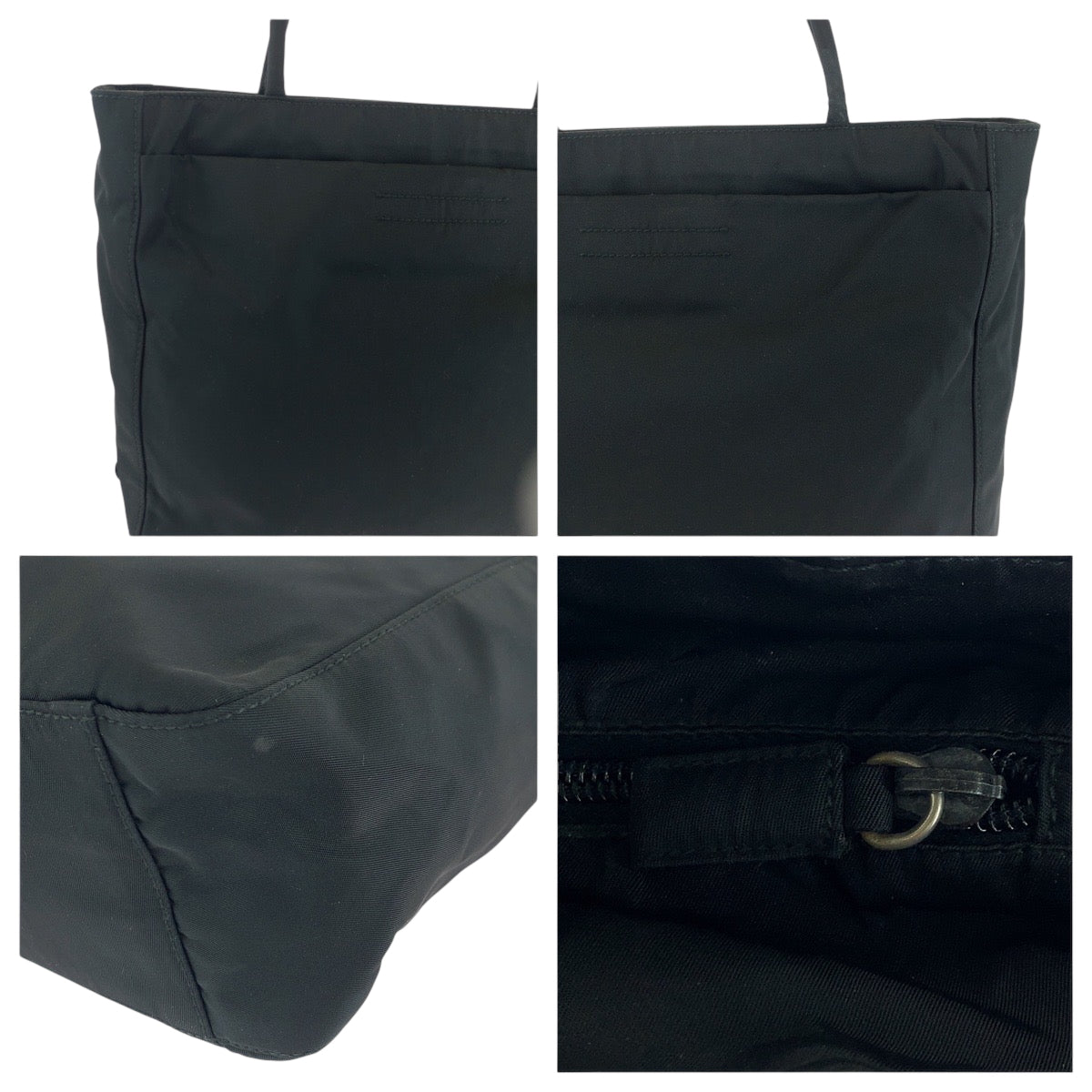 17920
PRADA プラダ テスート 三角ロゴプレート ブラック 黒 シルバー金具 ナイロン ハンドバッグ ショルダーバッグ  レディース ABP40